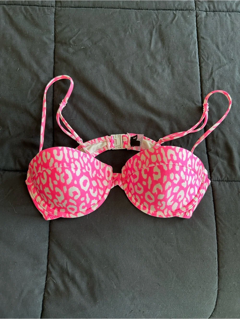 triangl swimwear Hot Pink and White Animal Print Bikini Top